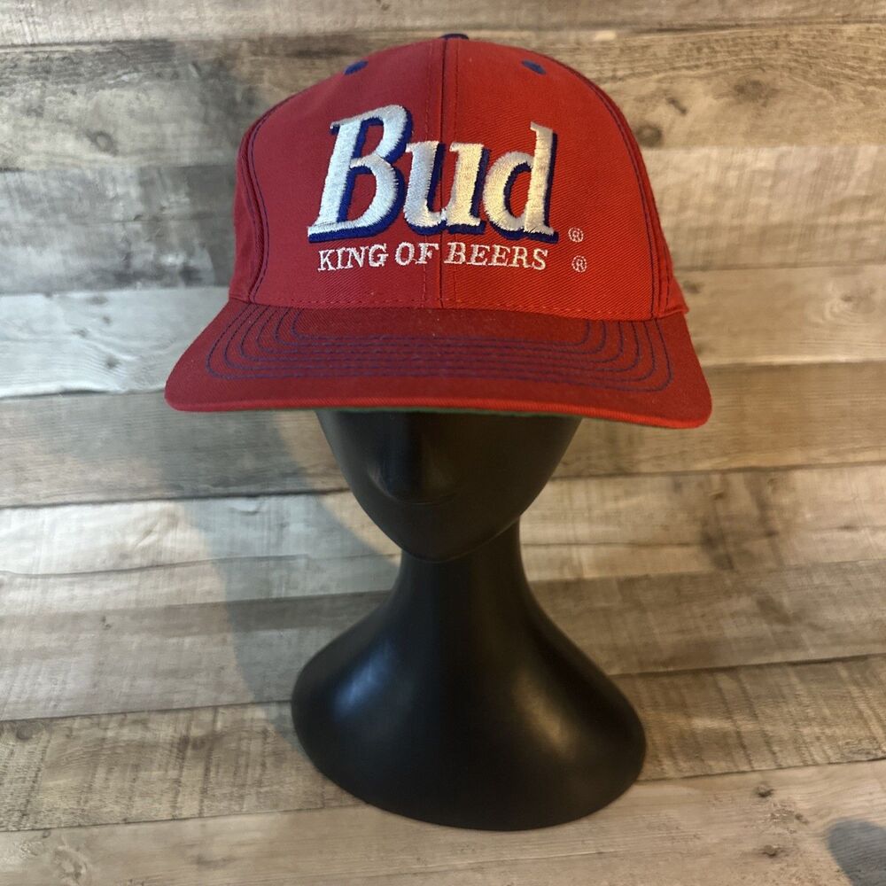 Vintage 90s Bud King of Beers Budweiser Beer Snapback Baseball Hat